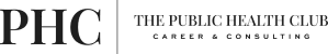 Logo for The Public Health Club Career & Consulting, featuring the acronym "PHC" in bold letters and the full name in uppercase text.